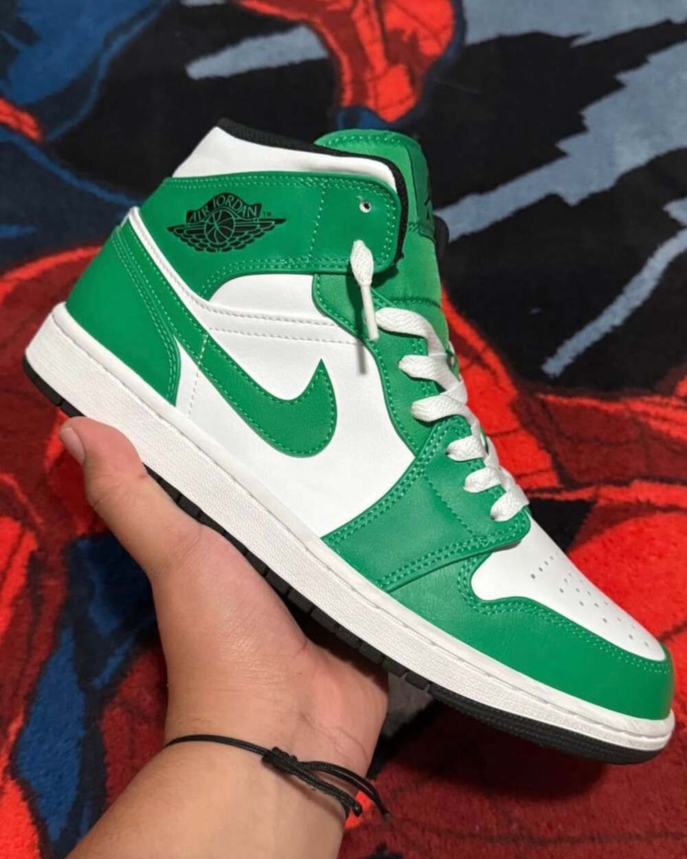 Jordan Air Jordan 1 Mid Size 10 Lucky Green White Sneakers